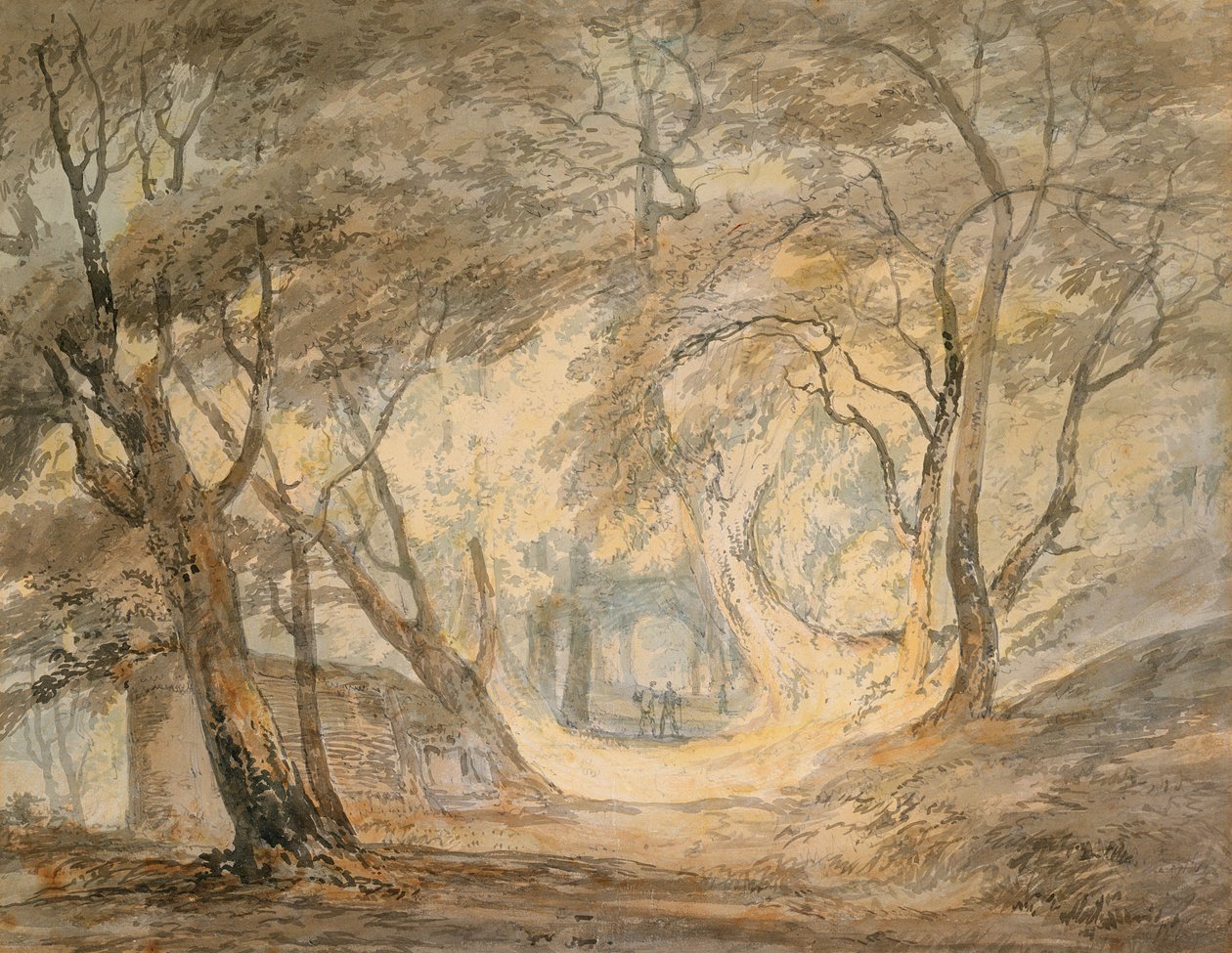Skogsscen med figurer, ca 1798 (akvarell på papper) av Joseph Mallord William Turner