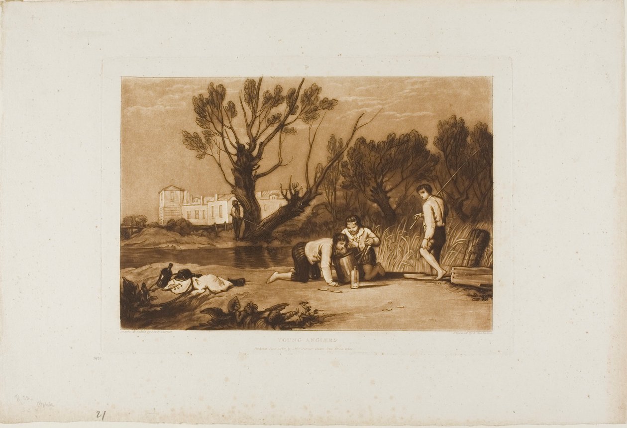 Young Anglers, tallrik 32 från Liber Studiorum av Joseph Mallord William Turner