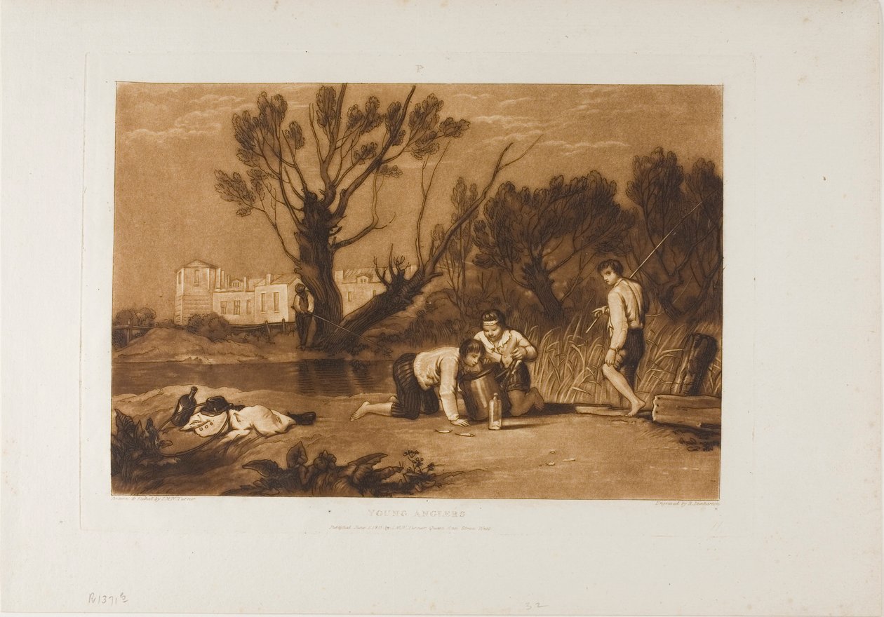 Young Anglers, tallrik 32 från Liber Studiorum av Joseph Mallord William Turner
