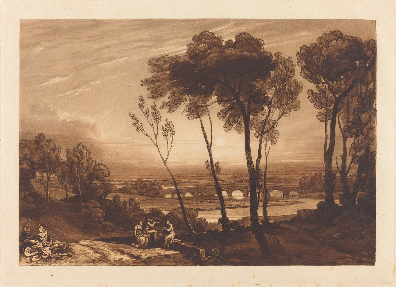 Bron på medelavstånd av Joseph Mallord William Turner and Charles Turner