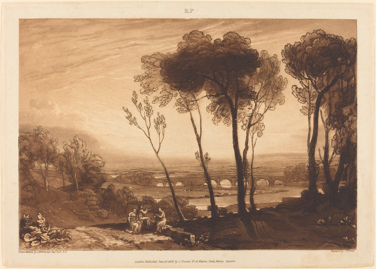 Bron på medelavstånd av Joseph Mallord William Turner and Charles Turner