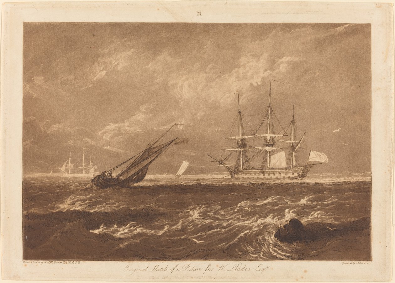 Leader Sea Piece av Joseph Mallord William Turner and Charles Turner