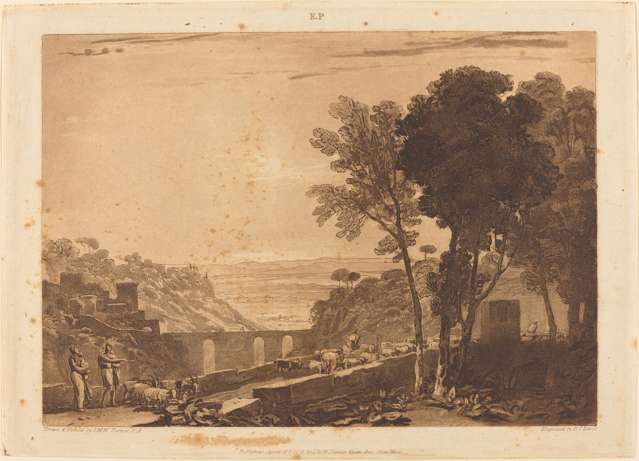 Bron och getter av Joseph Mallord William Turner and Frederick Christian Lewis I