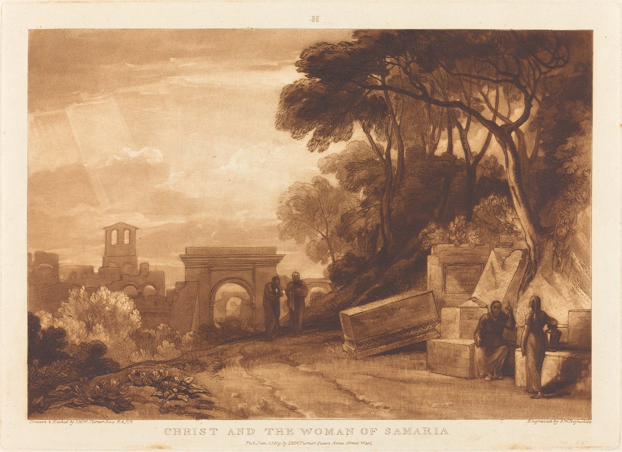 Kvinnan i Samaria av Joseph Mallord William Turner and Samuel William Reynolds I