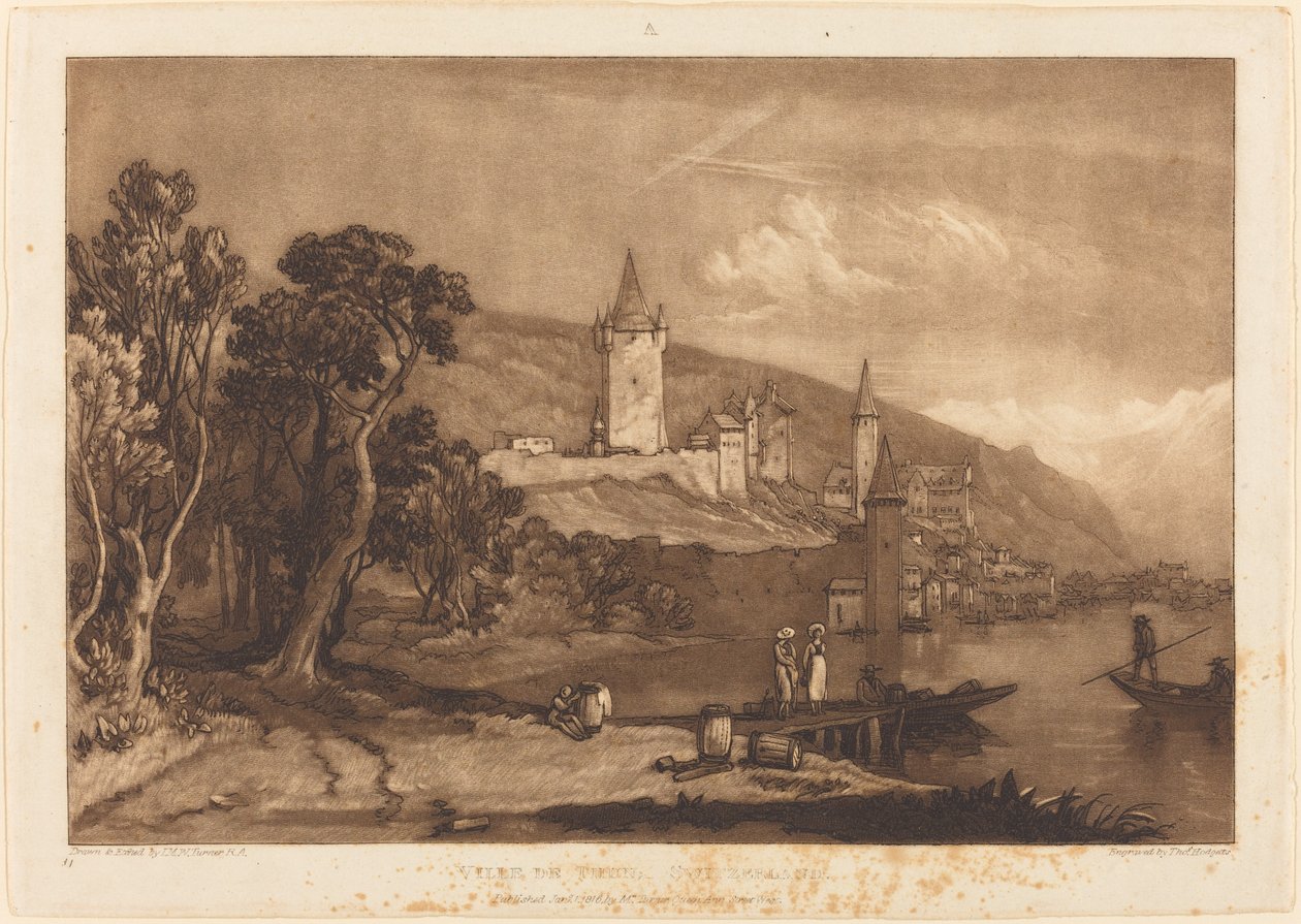 Staden Thun av Joseph Mallord William Turner and Thomas Hodgetts