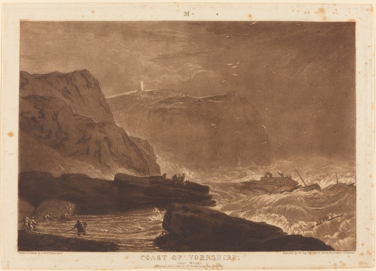 Kusten av Yorkshire av Joseph Mallord William Turner and William Say