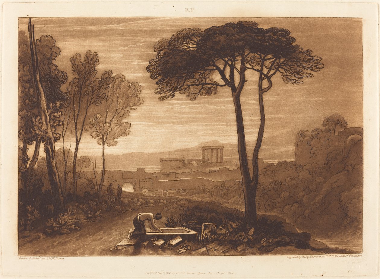 Scen i Campagna av Joseph Mallord William Turner and William Say