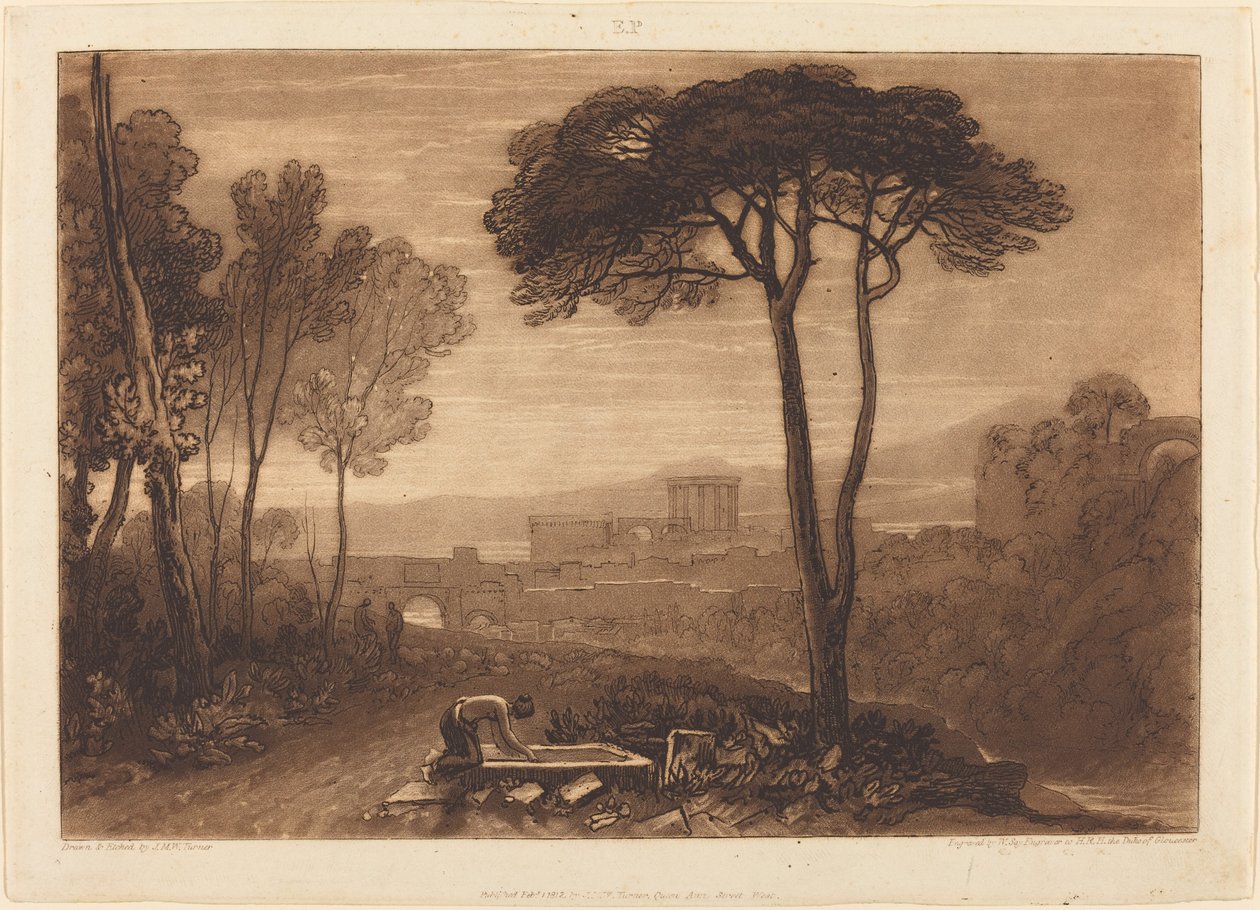 Scen i Campagna av Joseph Mallord William Turner and William Say