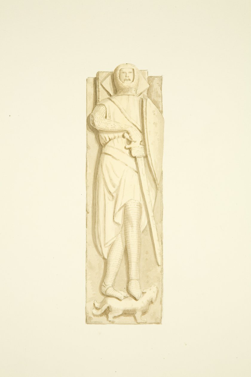 Effigy av Robert de Berkeley i St Mary Redcliffe (akvarell på papper) av Joseph Manning