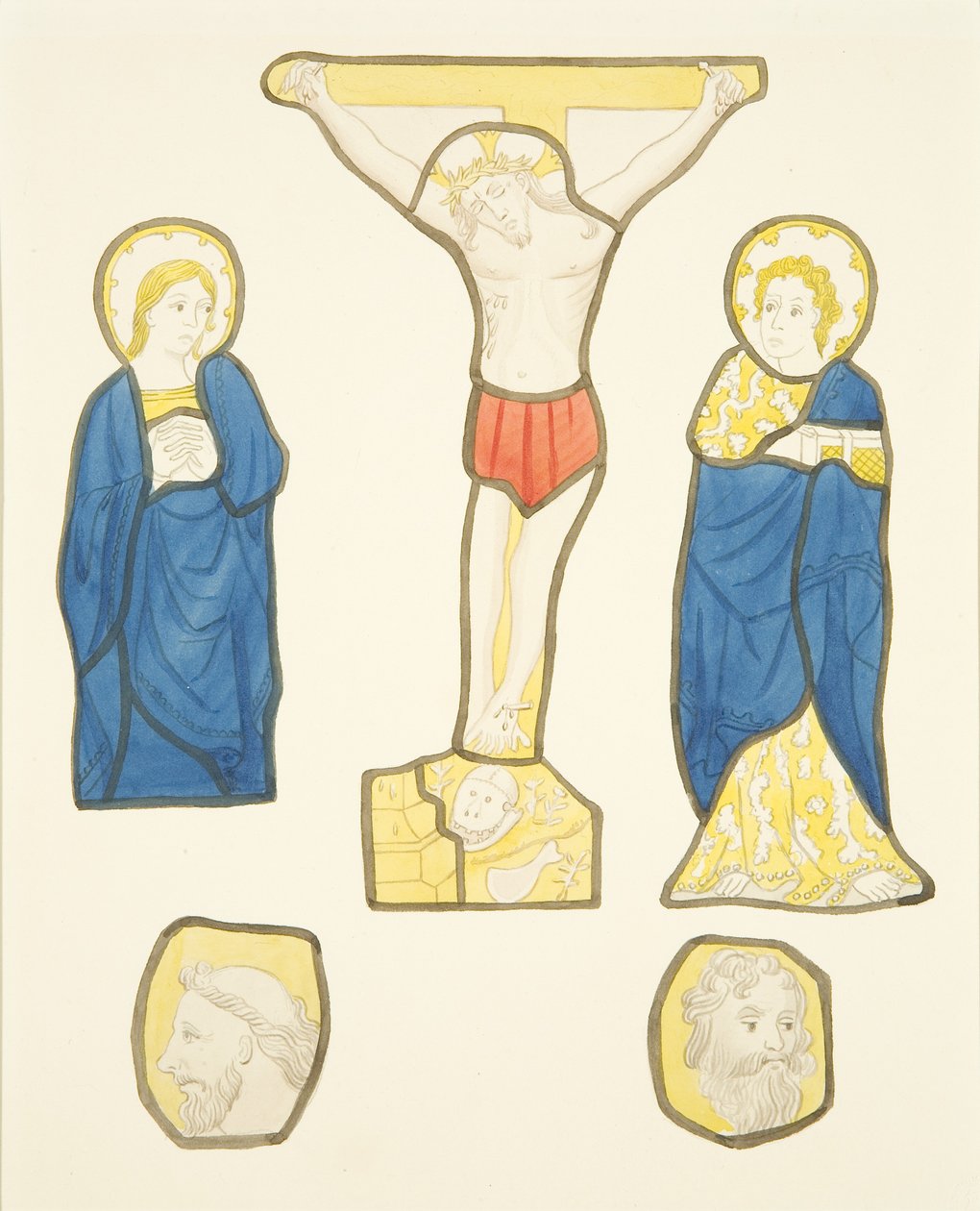 Figurer i målat glas i privat fönster i Bishop