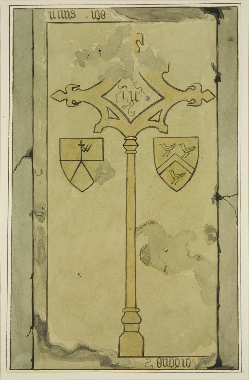 Gravsten i Temple Church (akvarell på papper) av Joseph Manning