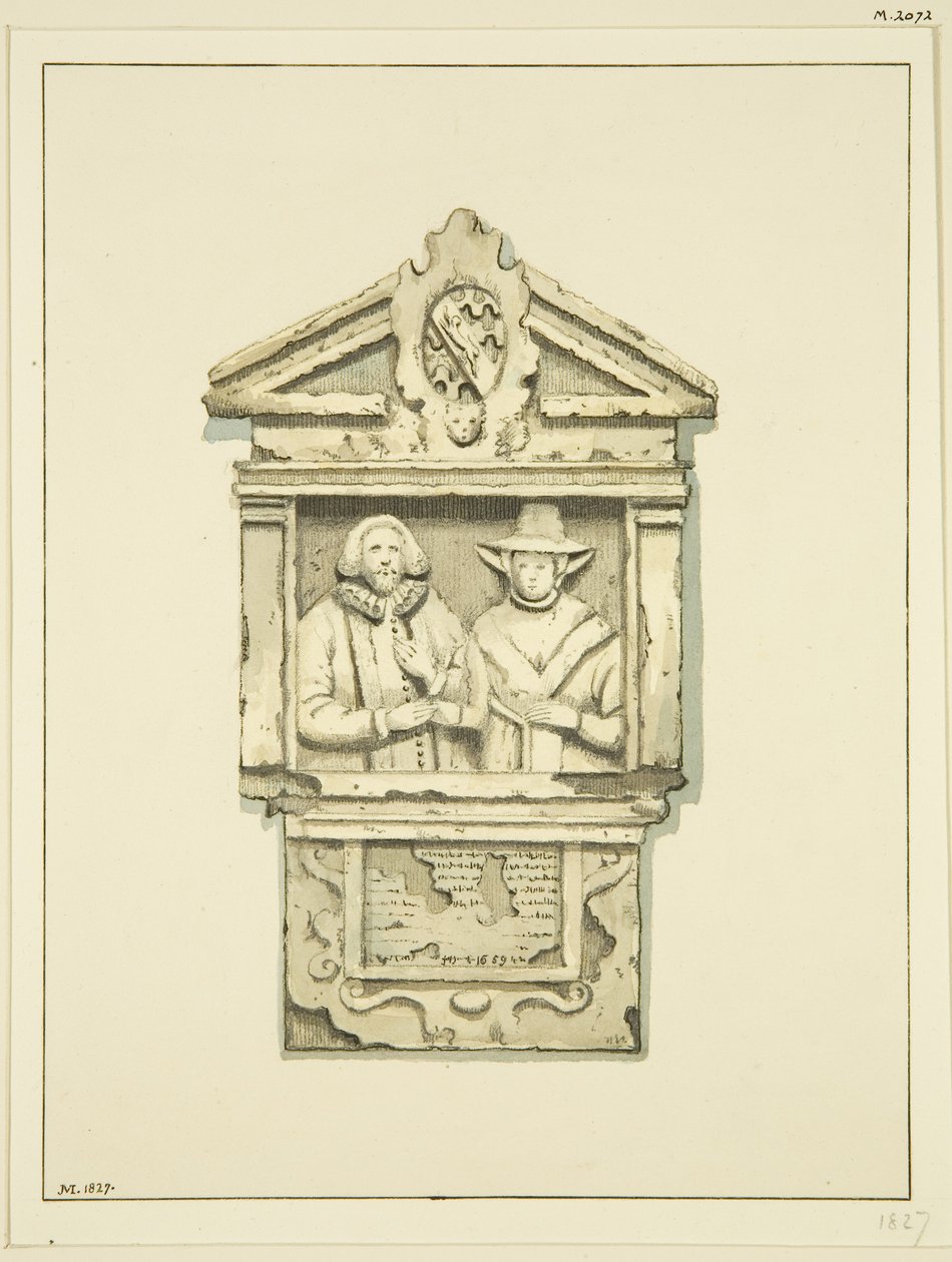 Monument i St Thomas Churchyard (akvarell på papper) av Joseph Manning