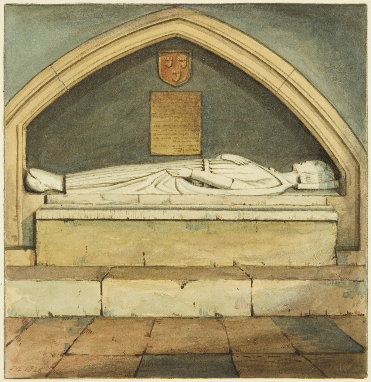Monument av Robert, Earl of Gloucester, i South Aisle of St James