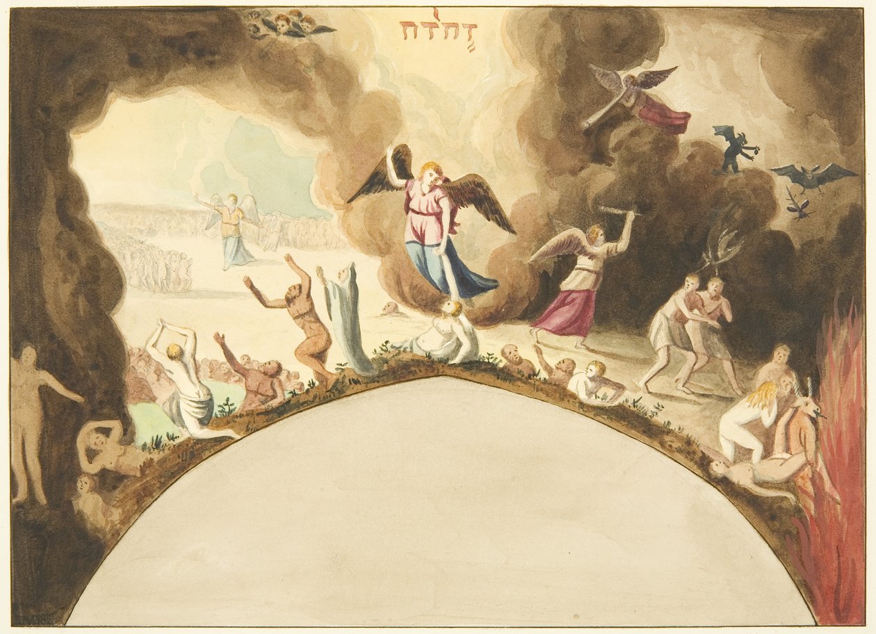Målning hittades över dörren i skärmen under orgelloftet i Bristol Cathedral (akvarell på papper) av Joseph Manning
