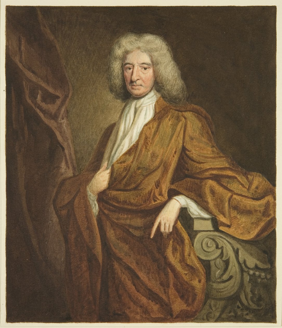 Porträtt i Council House of Edward Colston (penna och akvarell på papper) av Joseph Manning