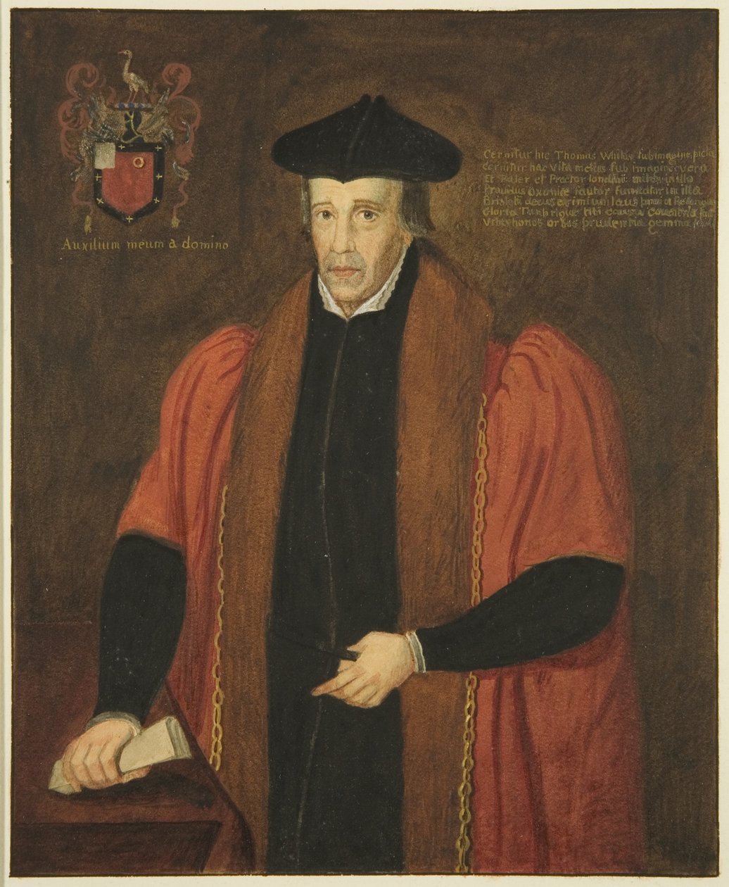 Porträtt i Council House av Sir Thomas White från London (penna och akvarell på papper) av Joseph Manning