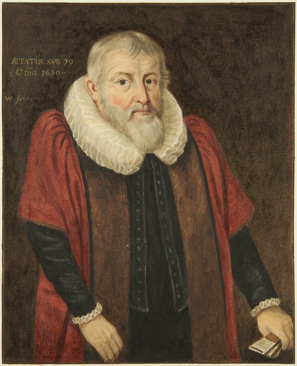 Porträtt i Council House av George Harrington, borgmästare i Bristol 1617 (akvarell på papper) av Joseph Manning