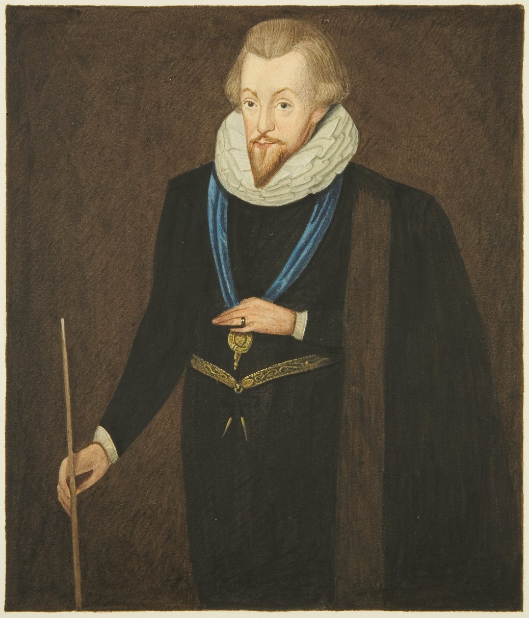 Porträtt i rådhuset av Robert Cecil, Earl of Salisbury (akvarell på papper) av Joseph Manning