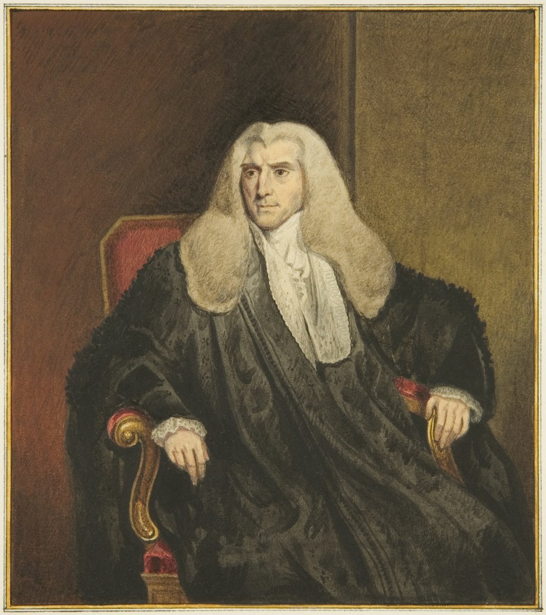 Porträtt i Mansion House, Queen Square, av Sir Vicary Gibbs (akvarell på papper) av Joseph Manning