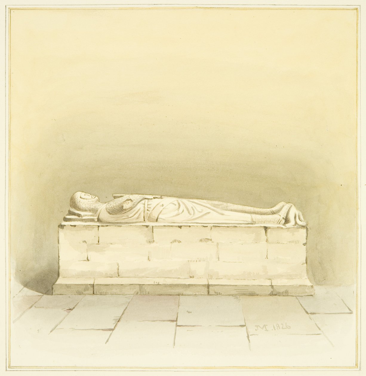 Tomb of Robert de Berkeley i St Mary Redcliffe (akvarell på papper) av Joseph Manning