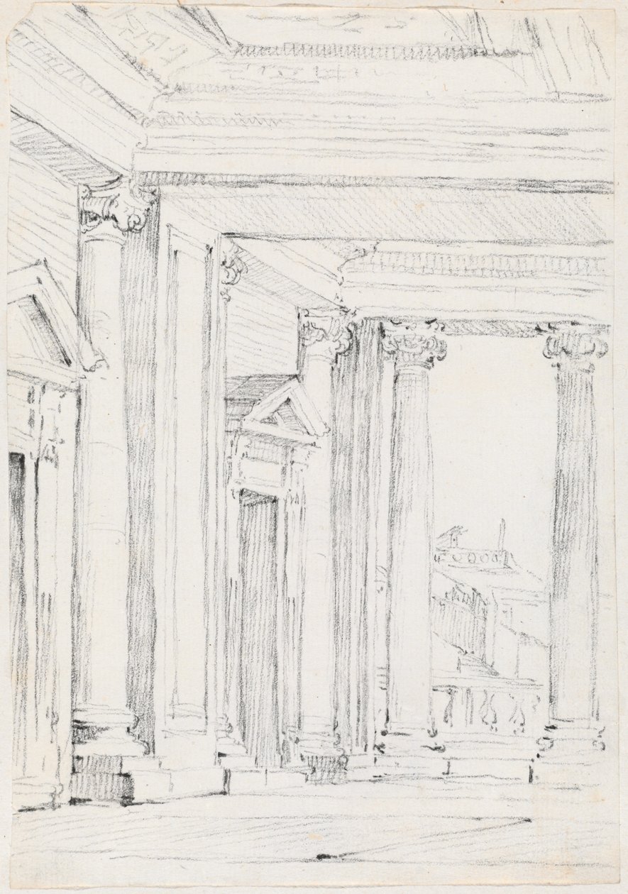 Portik av Palazzo Nuovo, på Campidoglio av Joseph Marie Vien