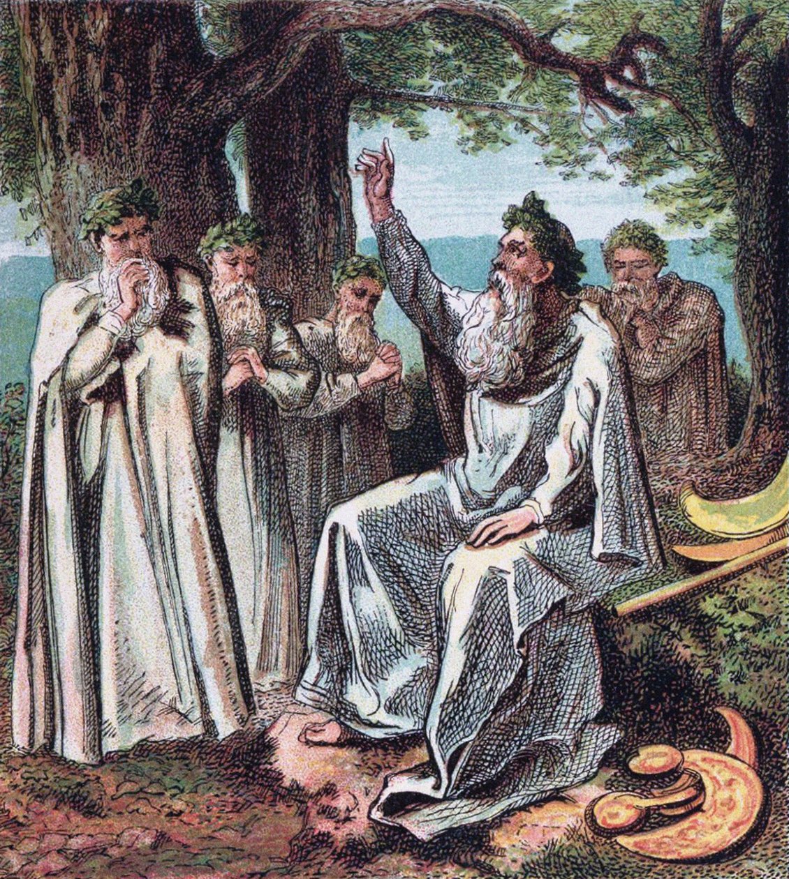 Druider Från: Pictures of English History, 1868 av Joseph Martin Kronheim