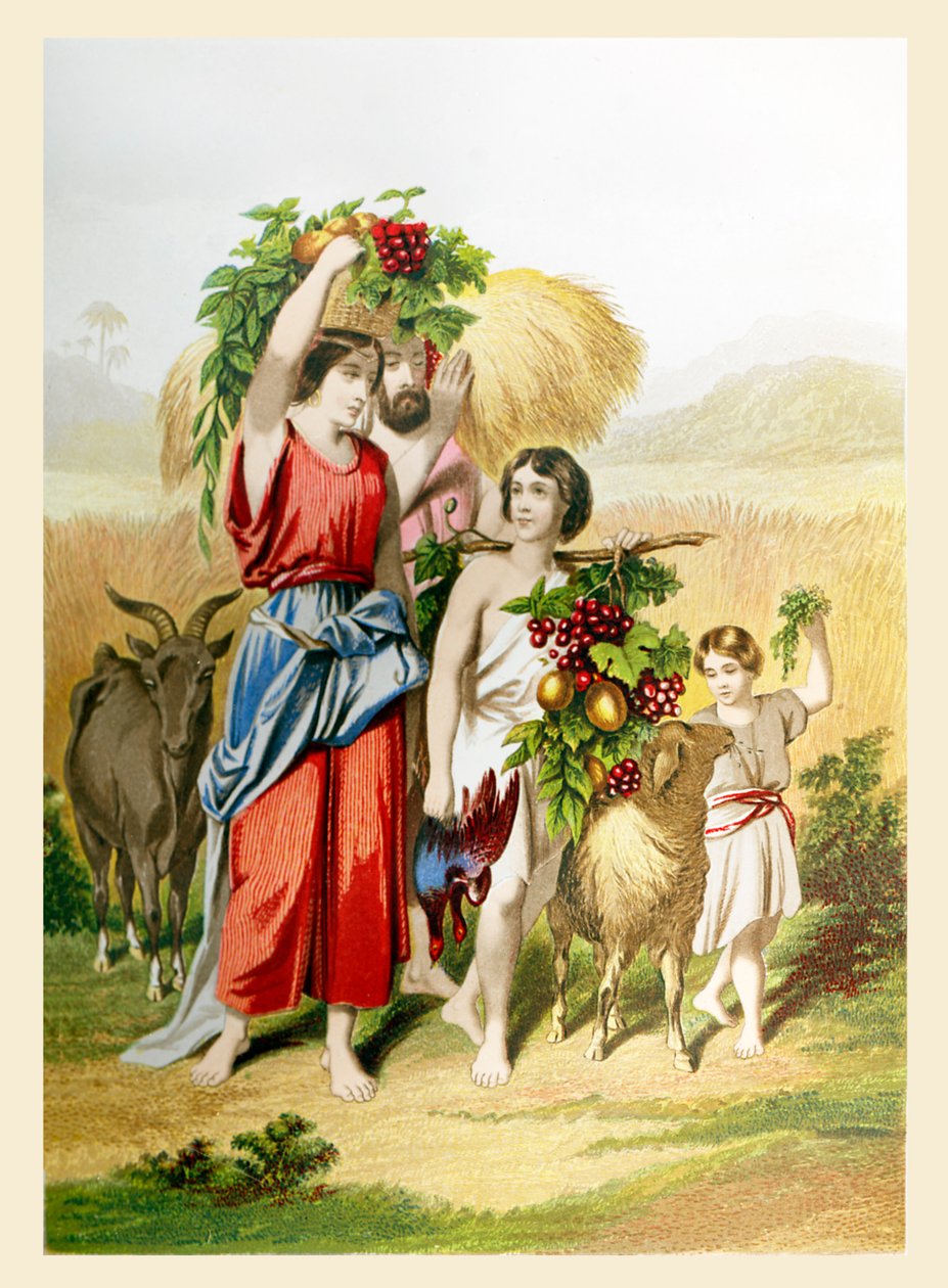 De första frukterna. Illustration till Andra Moseboken. 13,19 (tryck) av Joseph Martin Kronheim