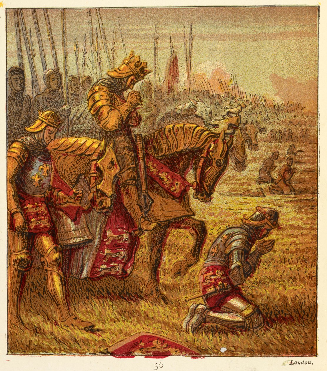 The Wars of the Roses, illustration från "Pictures of English History..." av Joseph Martin Kronheim