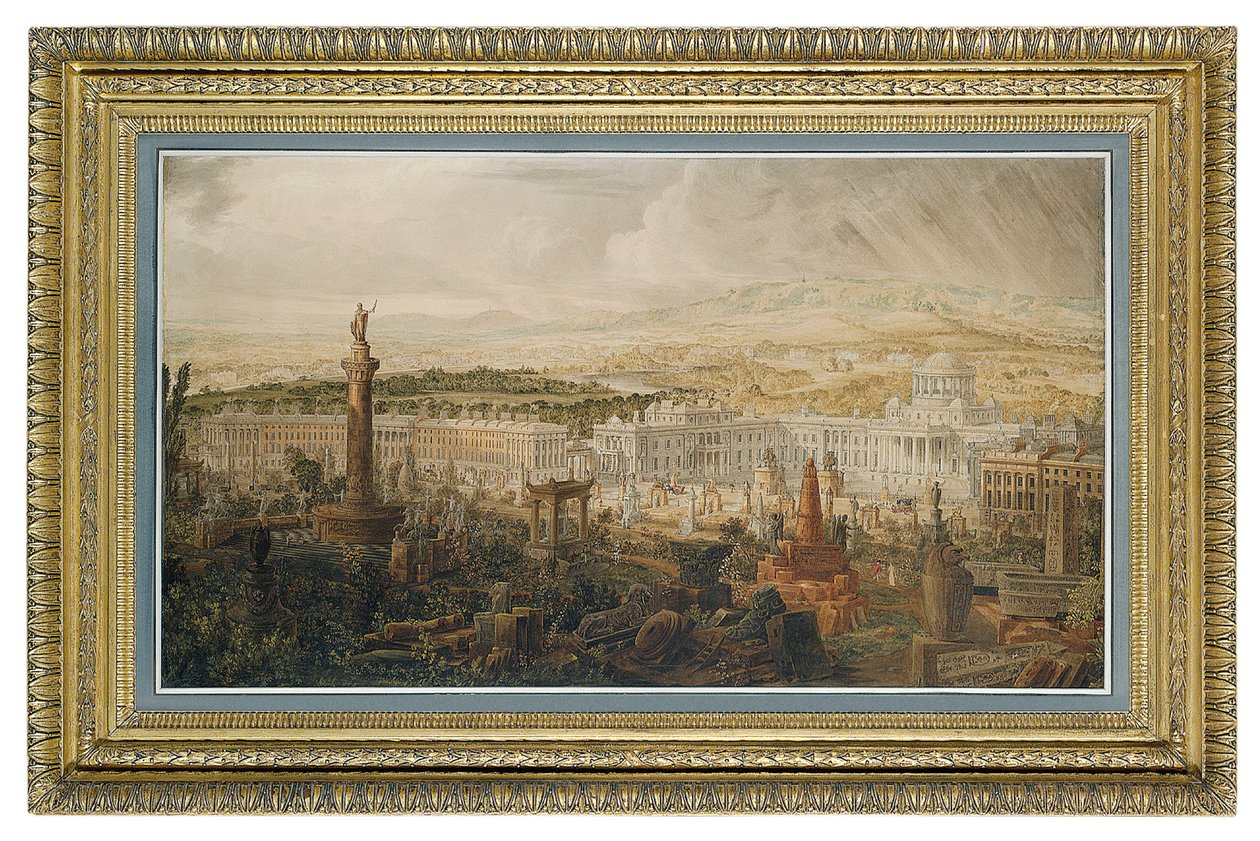 Design för Waterloo Palace, hertigen av Wellingtons föreslagna stadsresidens, ca 1816 av Joseph Michael Gandy