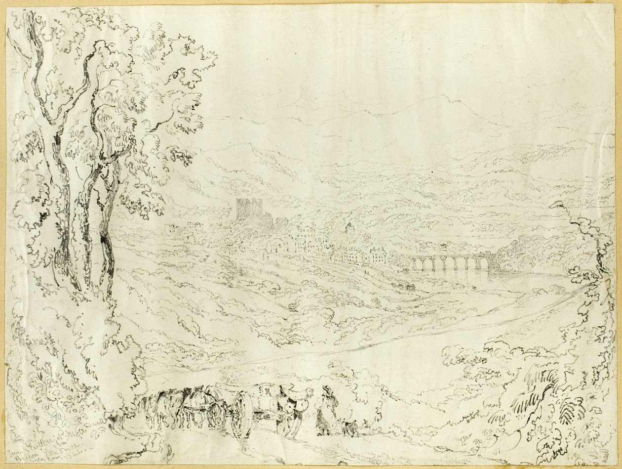Town och Castle of Hay av Joseph Murray Ince