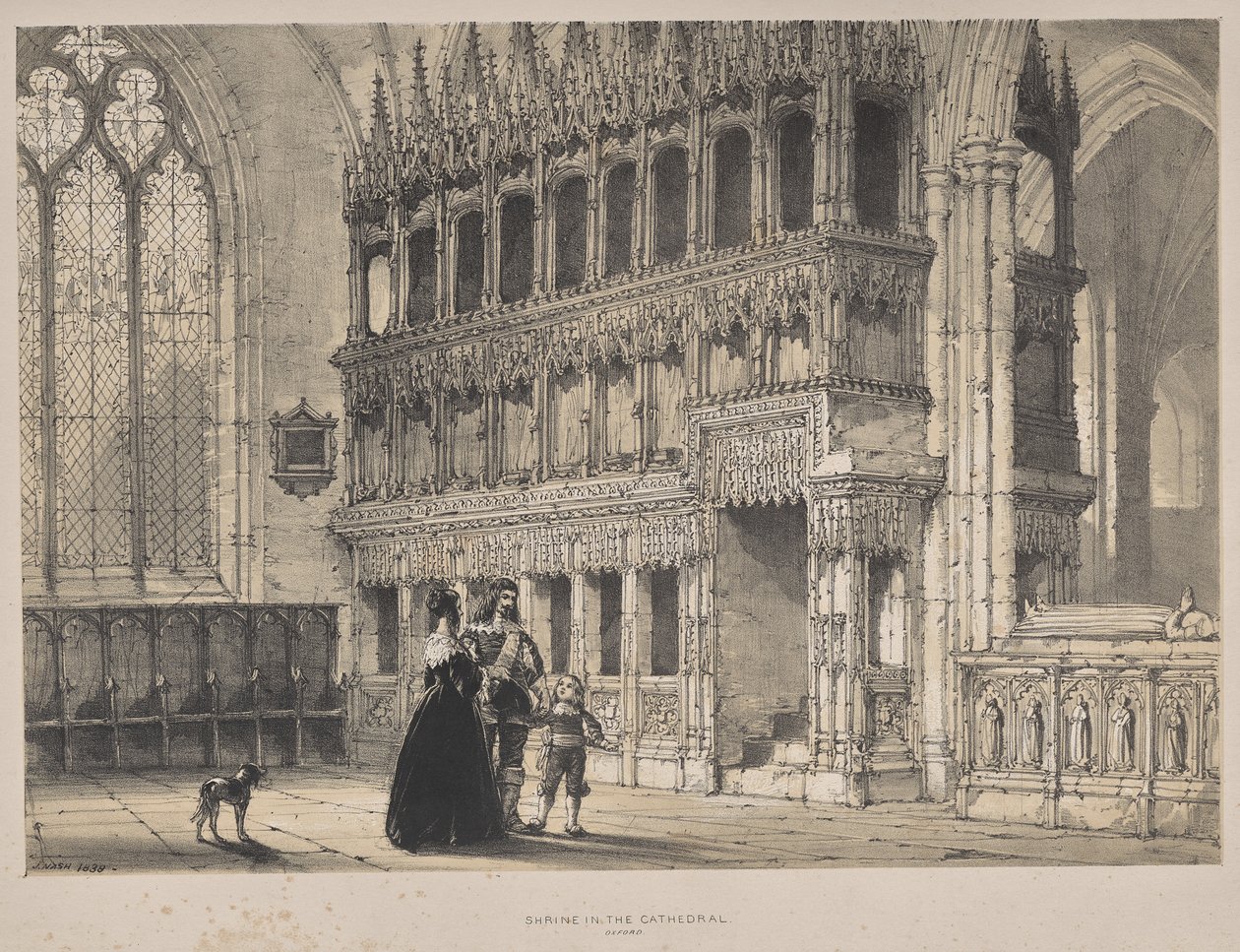Medeltidens arkitektur: Shrine of St. Fridswode, Cathedral, Oxford av Joseph Nash