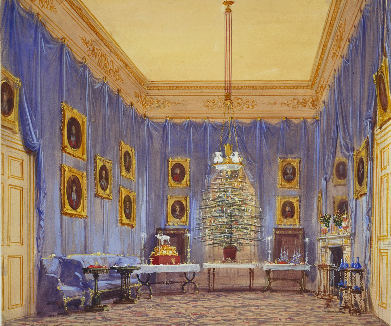 Drottning Victorias julgran, Windsor Castle, 1845 av Joseph Nash