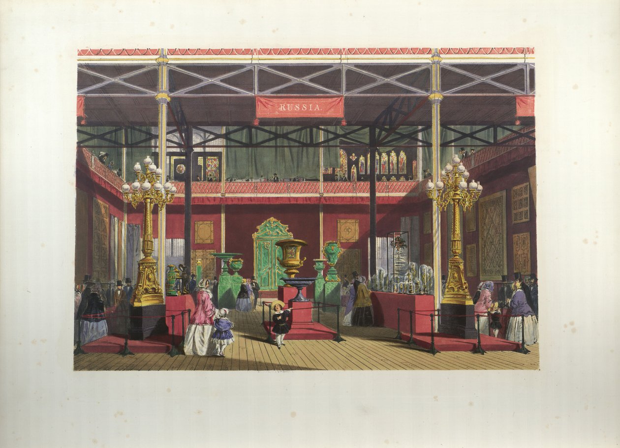 Ryska utställningens interiör under den stora utställningen 1851 av Joseph Nash