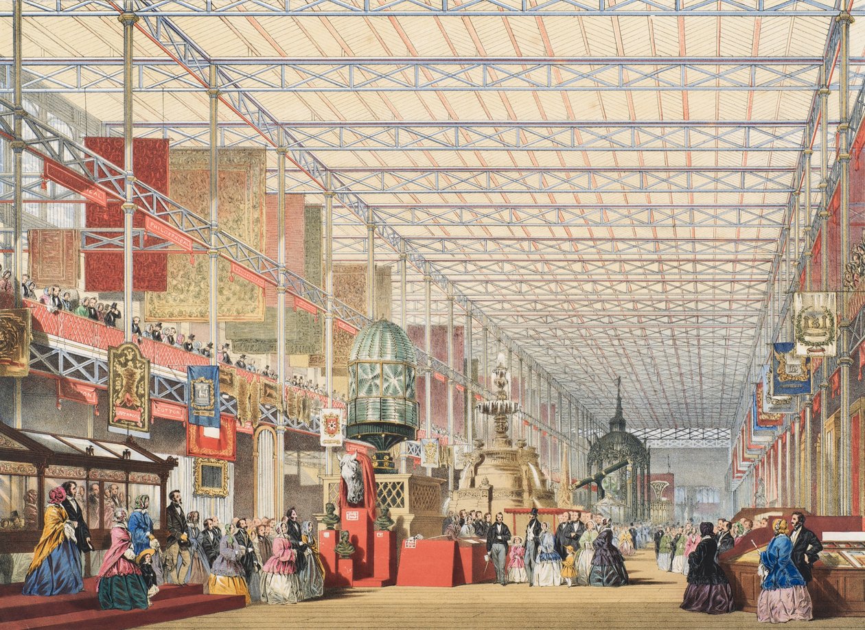 Utsikt över den stora utställningen 1851: British Nave, 1854 av Joseph Nash