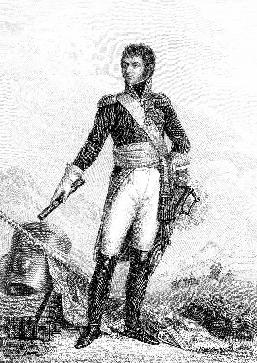 Marskalk Jean-Baptiste-Jules Bernadotte, Karl XIV av Sverige (gravyr) av Joseph Nicolas (after) Jouy