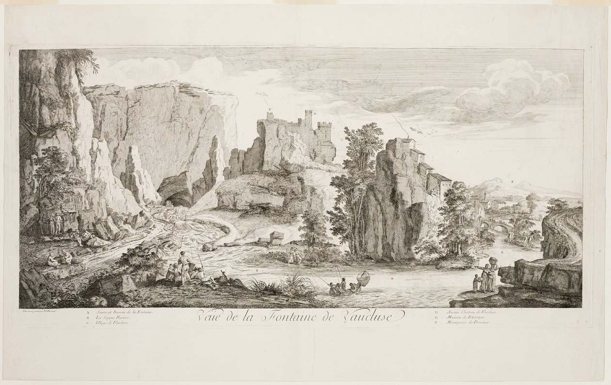 Veue de la Fontaine de Vaucluse av Joseph Parrocel