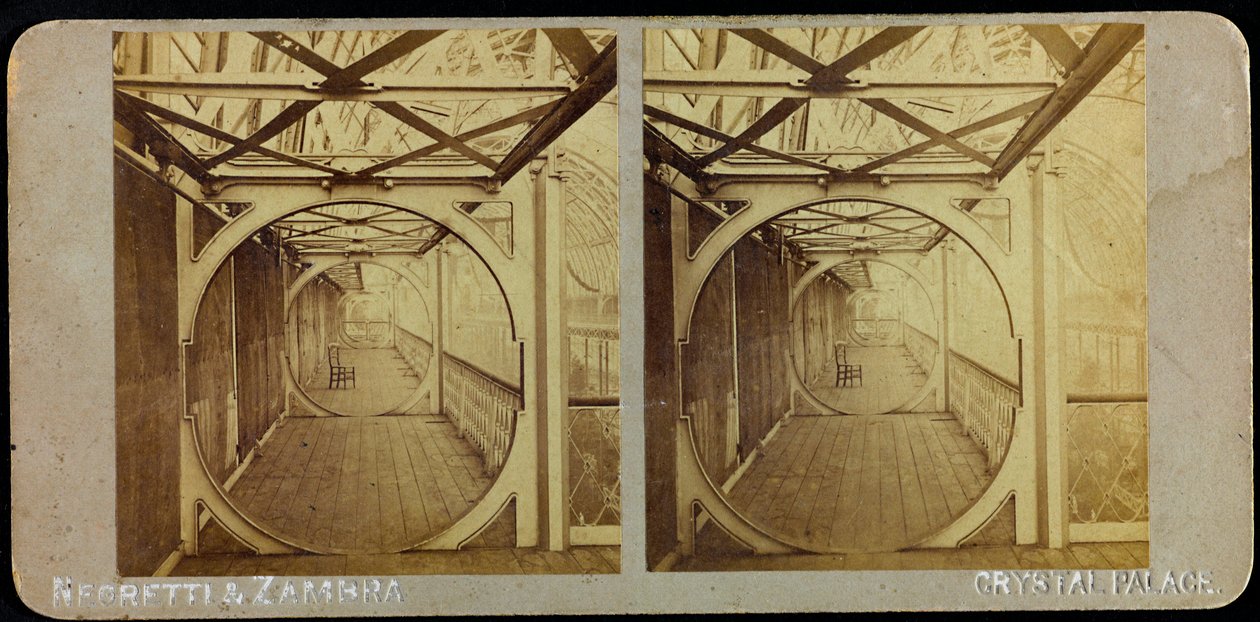 Teleskopgalleri, Crystal Palace; Stereoskopiskt fotografi av Joseph Paxton