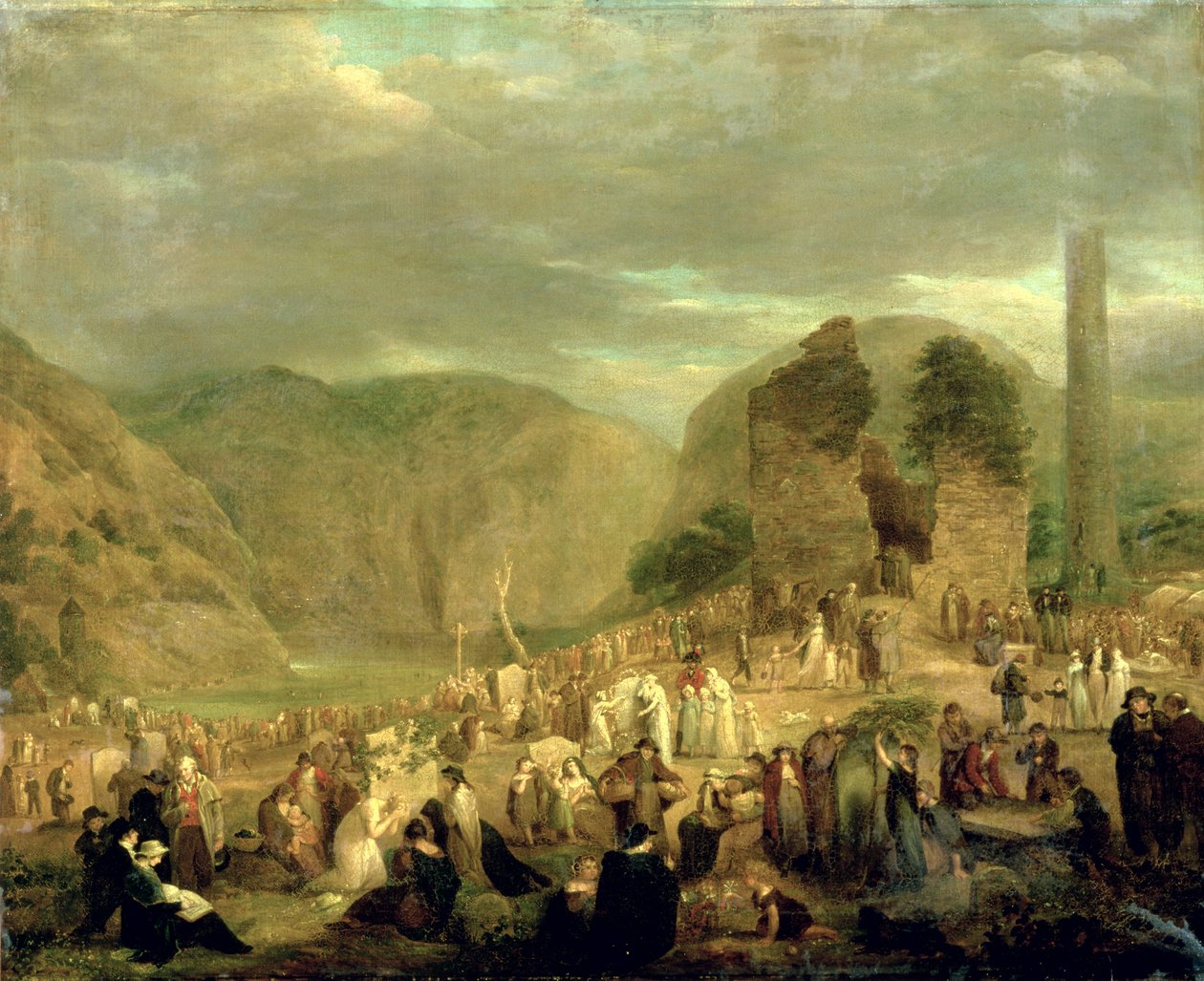 Alla själars dag på kyrkgården i Glendalough av Joseph Peacock