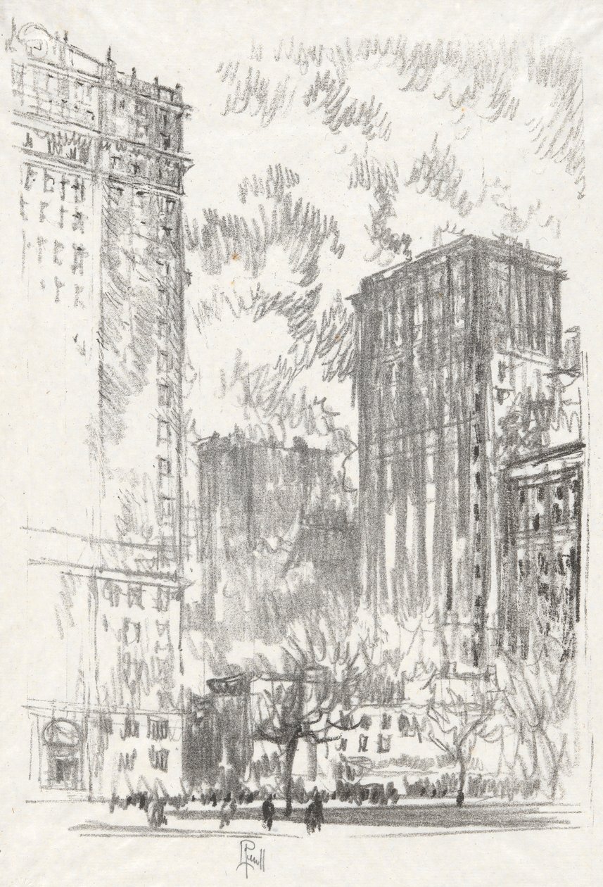 Battery Park, nej. 1 i Iconophile Club Collection av Joseph Pennell