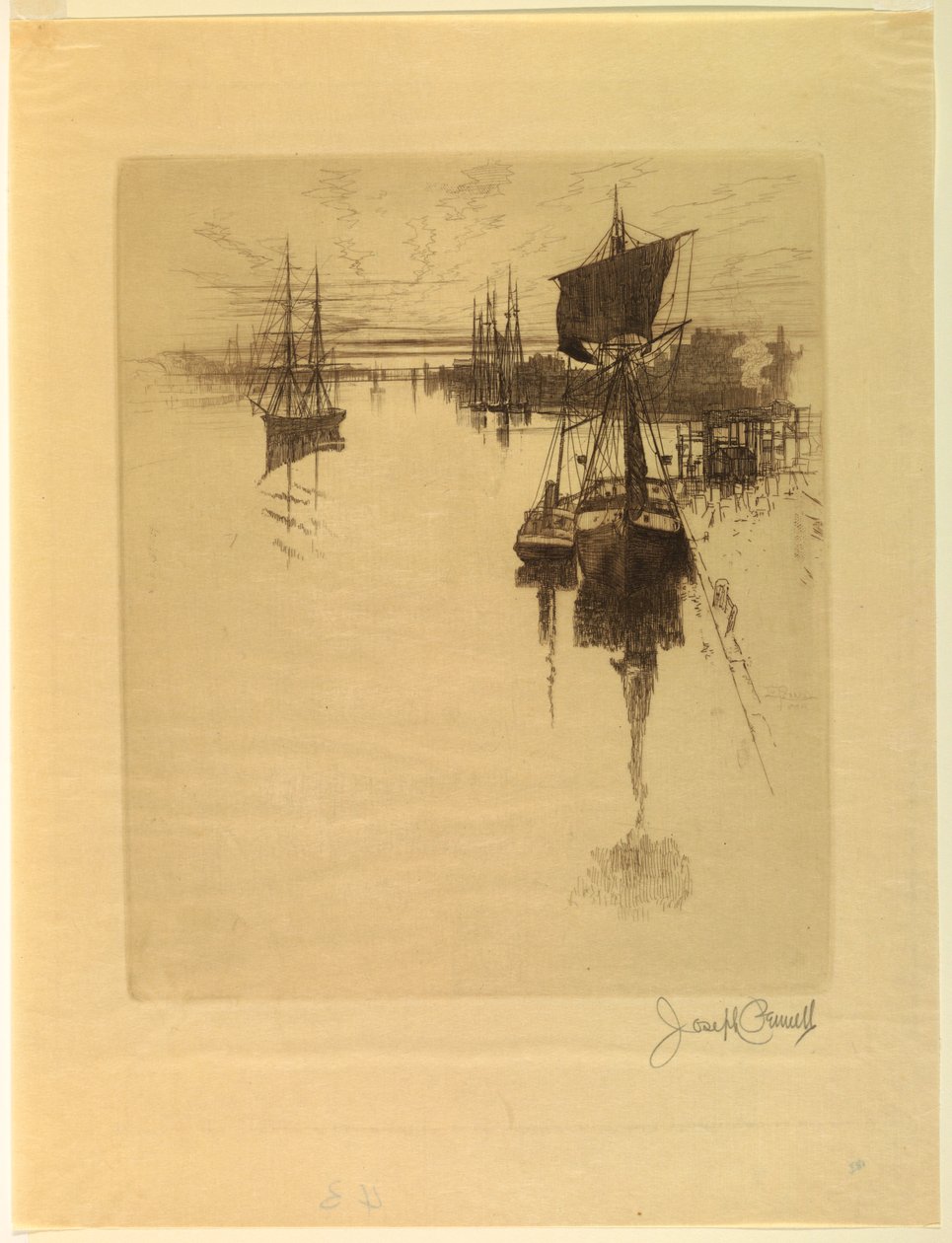 Nedanför Chestnut Street Bridge av Joseph Pennell