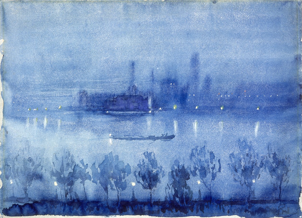 Blå natt, London av Joseph Pennell