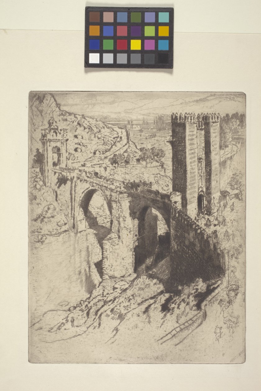 Bridge Of Alcantara (etsning) av Joseph Pennell