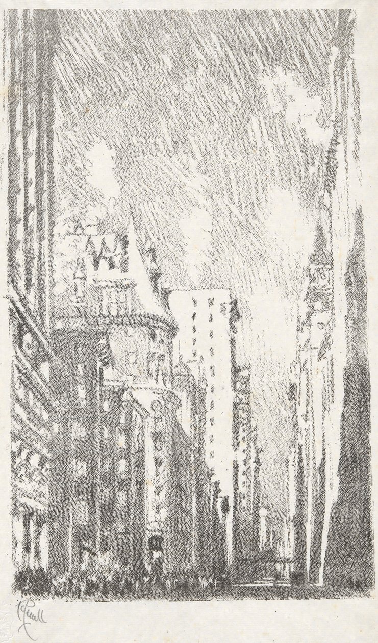 Broadway från Bowling Green, #2 i Iconophile Club Collection av Joseph Pennell