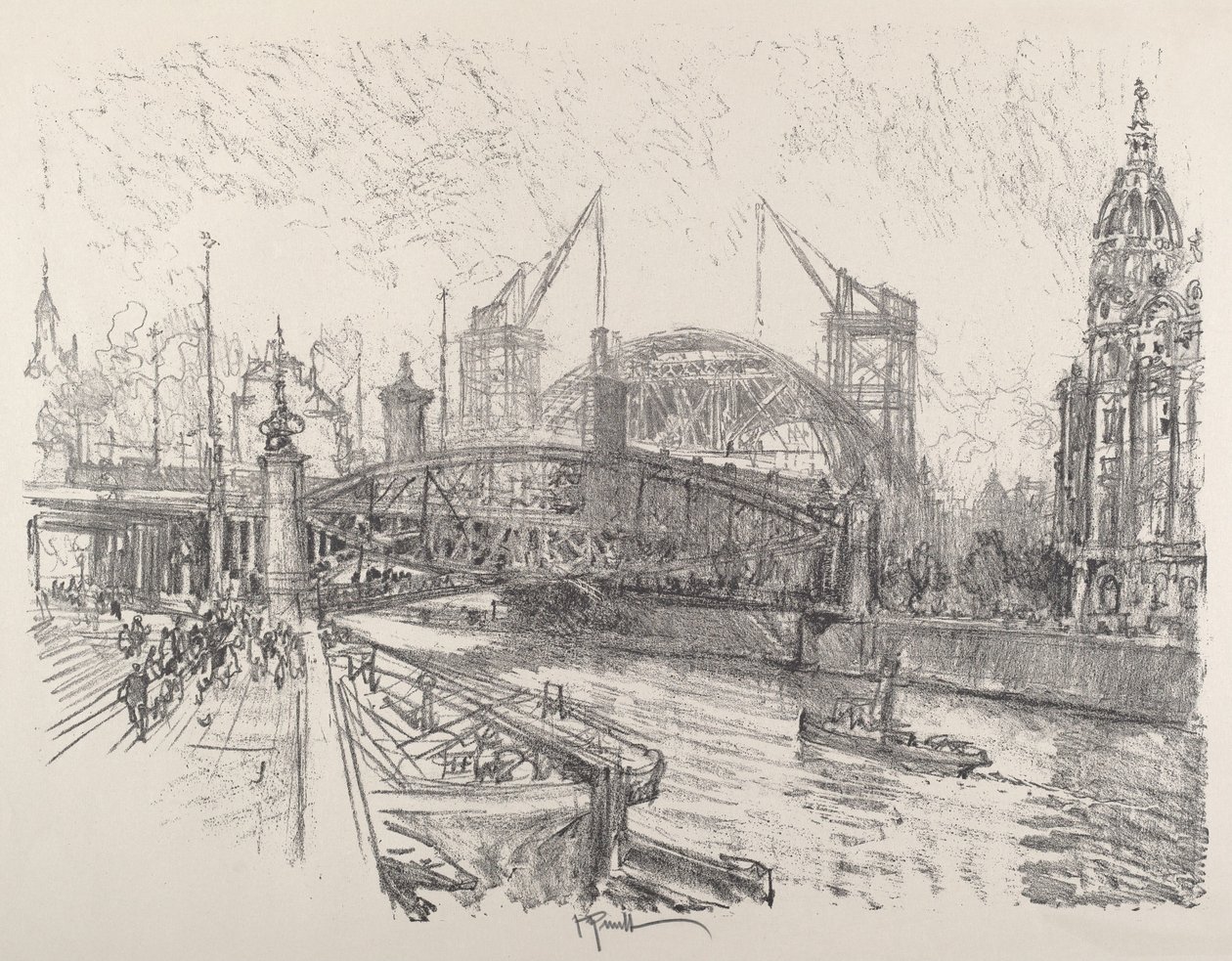 Bygger Friedrichstrasse Station av Joseph Pennell