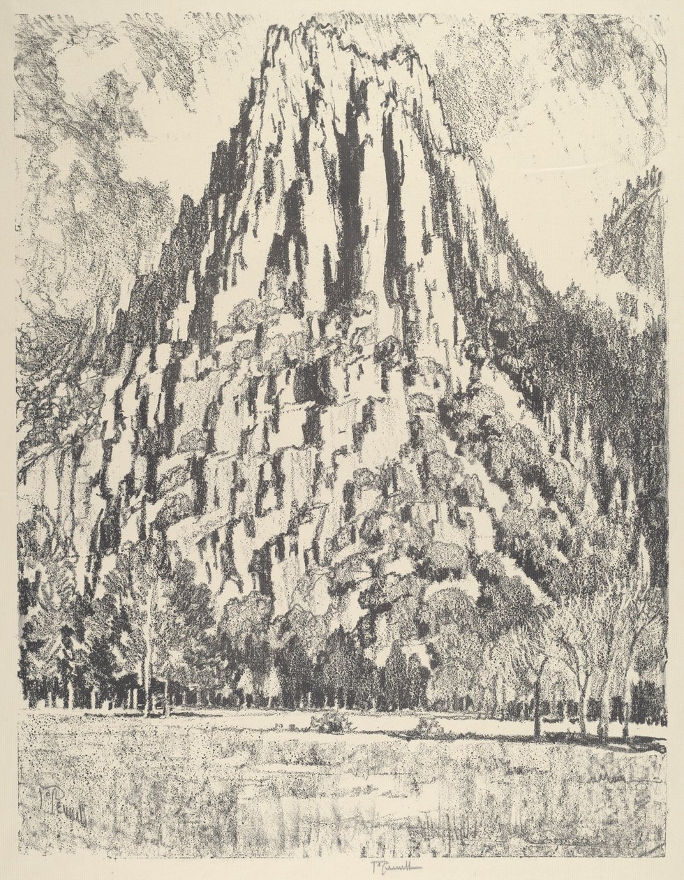 Strävpelare, Yosemite av Joseph Pennell
