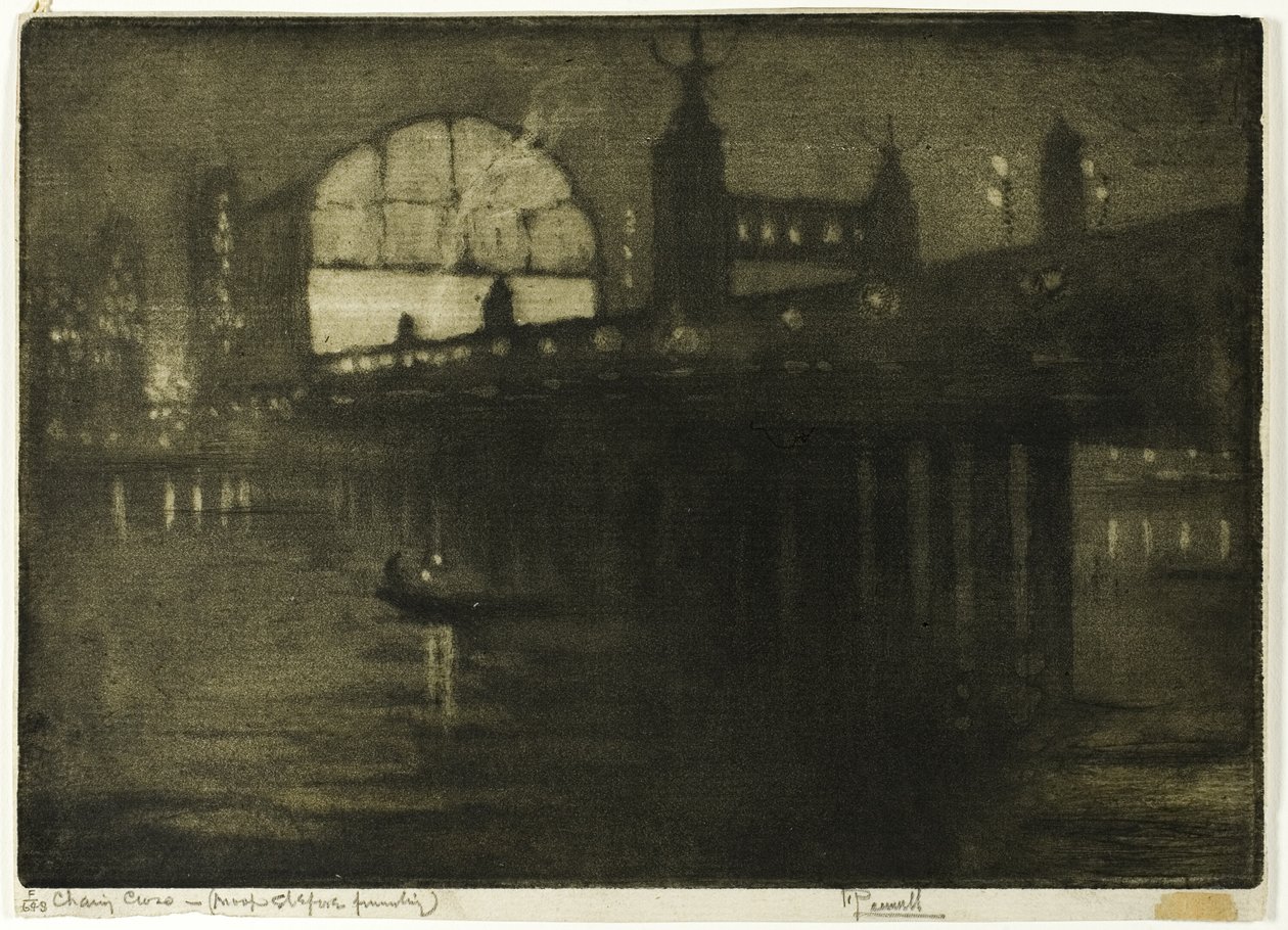 Charing Cross på natten av Joseph Pennell