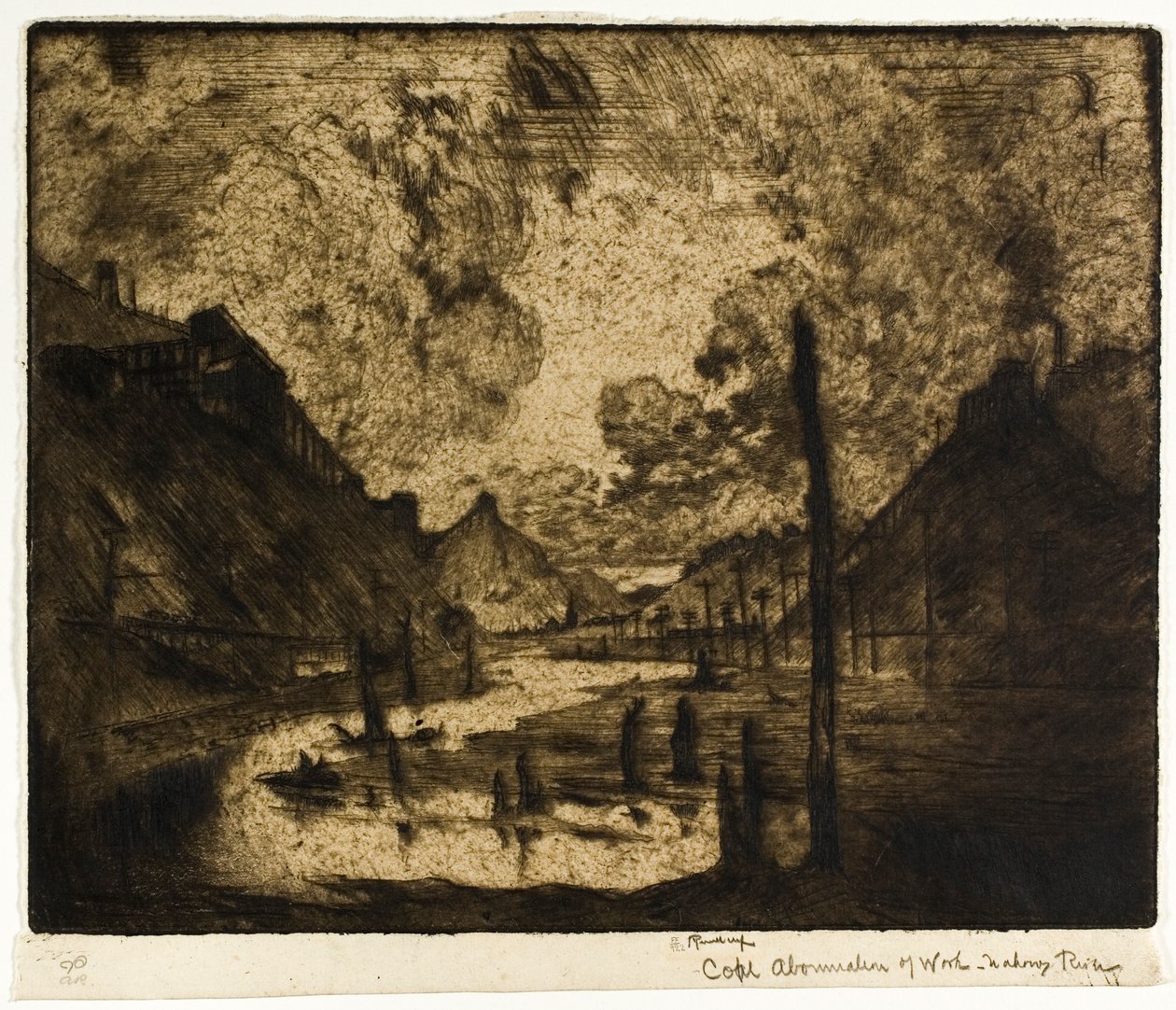 Kol - Arbetets styggelse, Mahanoy River av Joseph Pennell