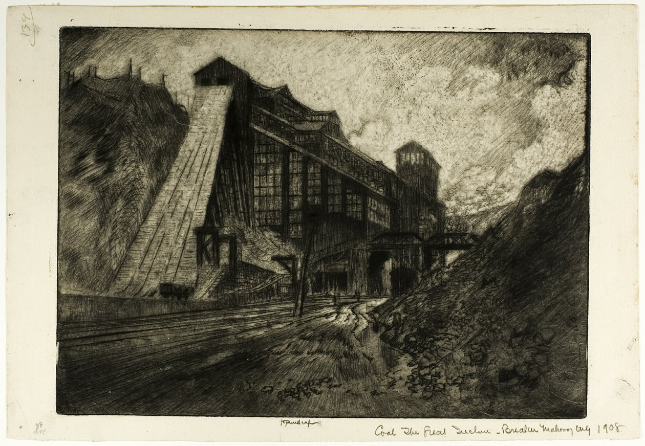 Kol — The Great Incline, Breaker, Mahanoy City av Joseph Pennell