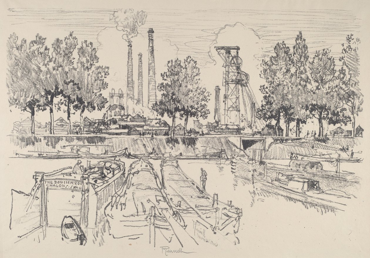Kolgruvor, Monceau, Frankrike, 1911. av Joseph Pennell