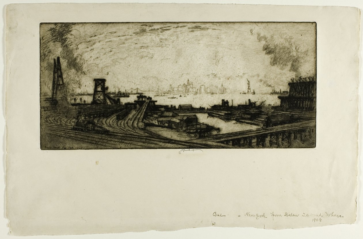 Coal Wharves, Staten Island, nr II av Joseph Pennell